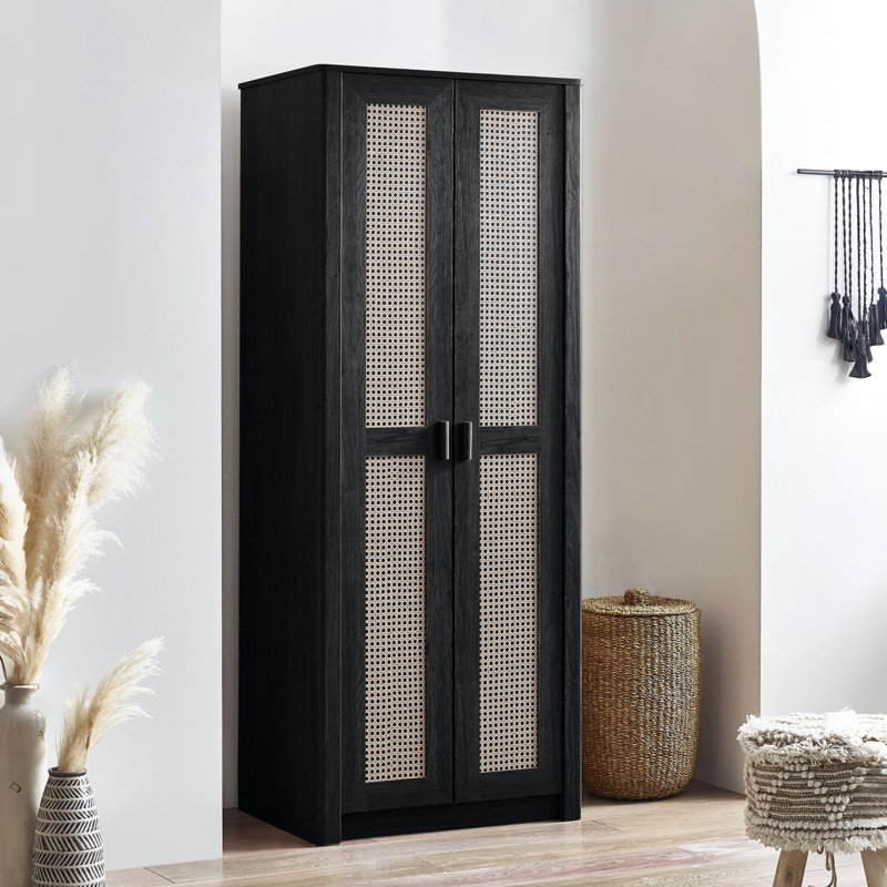 Albelo 2 Door Manufactured Wood Wardrobe, Black