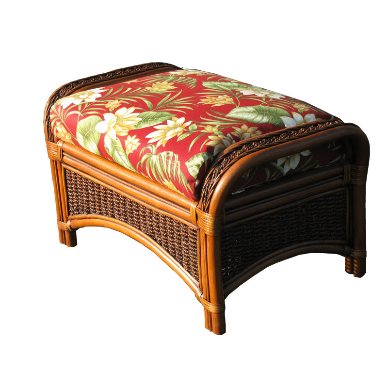 Pritchett Upholstered Ottoman, Rave Watermelon