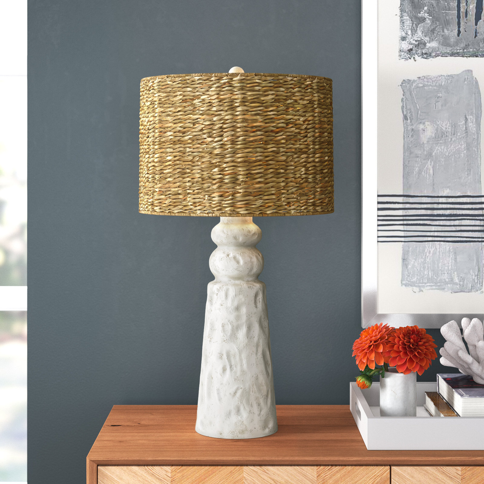 Camryn Table Lamp, White