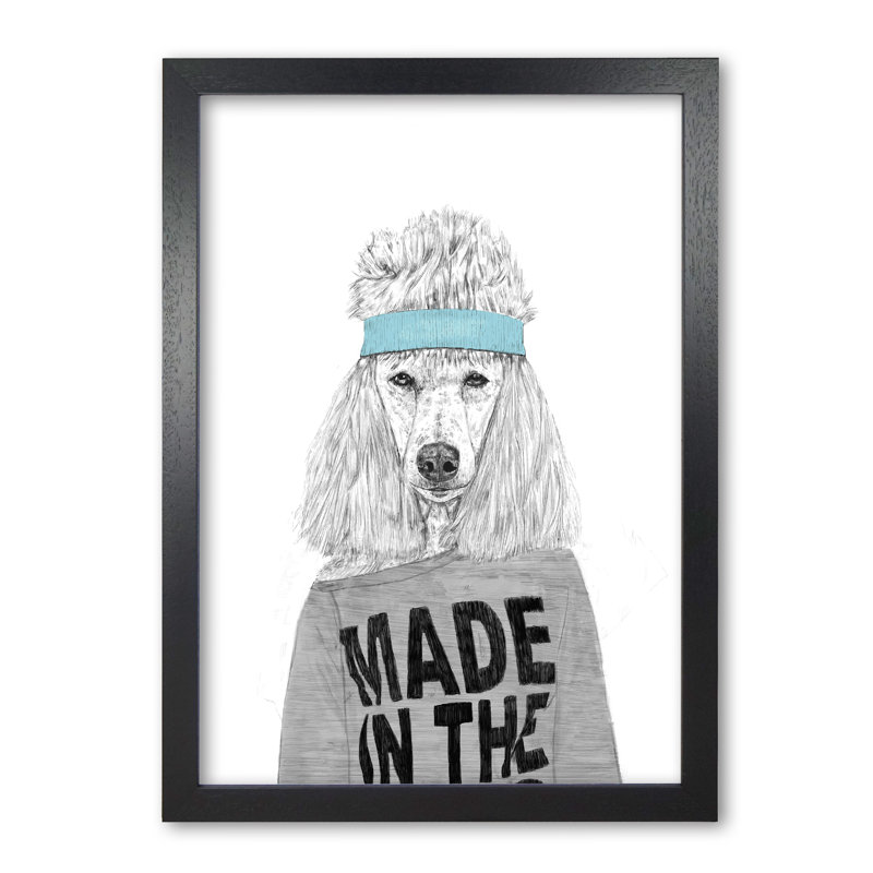 80'S Bitch Dog Animal by Mercedes Lopes Charro - Print, Black Grain, 84 cm H x 59.4 cm W x 5 cm D