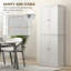 Armoire de cuisine de 65 po HOMcom, armoire de rangement moderne avec portes et tablettes, armoire autoportante pour la salle à manger, blanc