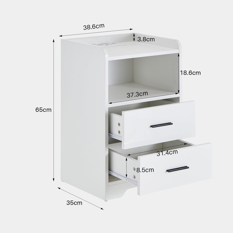 Ninna 38.6cm W Manufactured Wood Bedside Table