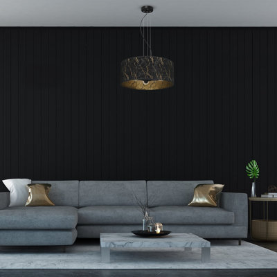 Caile 3 - Light Black Drum Pendant