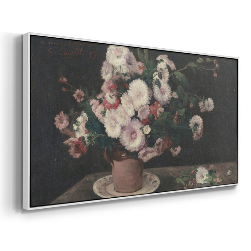Botanical Series-CECXCVII- Toile tendue avec châssis tendue, prête à être accrochée, H 17 po x l 33 po, Blanc