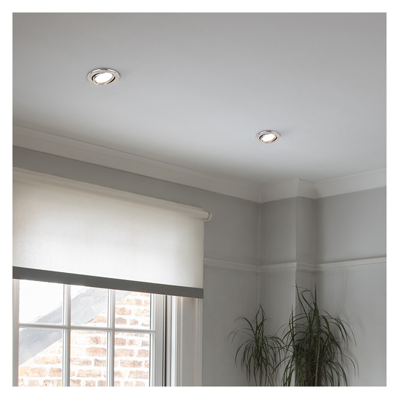 Fire Rated Cool Tiltable Retrofit Downlight, Black Chrome, 6500K