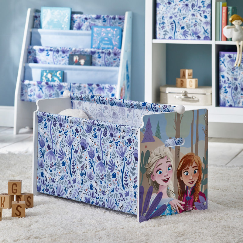 Disney Frozen Storage Box - Easy to Assemble Toy Chest for Kids - Durable and Spacious Organizer for Toys, Books, and Games - Ideal for Bedrooms and Playrooms with Frozen Characters