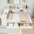 Wooden Daybed with Storage Drawers and Adjustable Study Desk-685555955-685555952