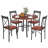 Kasandra 4 - Person Four Leg Dining Set, 5 Piece Dining Table Set for 4, Round Kitchen Table and 4 Metal Dining Chairs with Faux Leather Seats, Small Space Table Set for Kitchen, Dining Room, Breakfast Nook, Apartment-1239126594