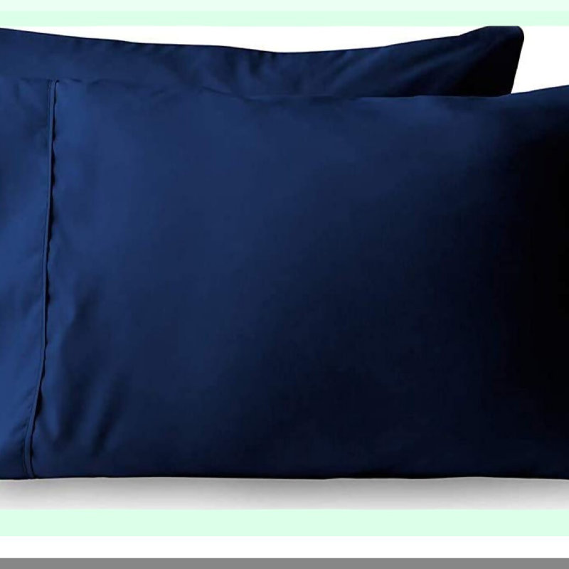 Luxury Blue Microfiber Pillowcase Set - Envelop Closure Standard Pillow Cases (20x30 inches) - Soft Brushed Pillow Case Cover Set of 2