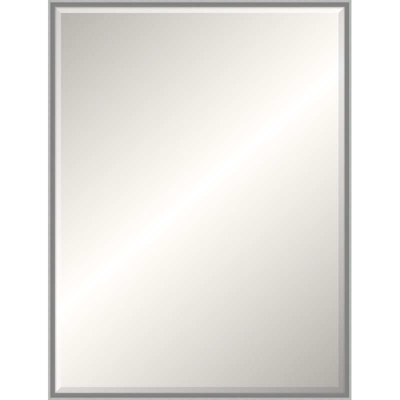 Bright Silver Ridgeline Mirror, Rectangle 49.5" x 37.5", Beveled