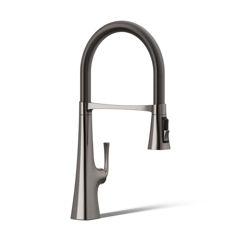 Graze Single Handle Kitchen Faucet with 21-9/16" Spout, Vibrant Titanium