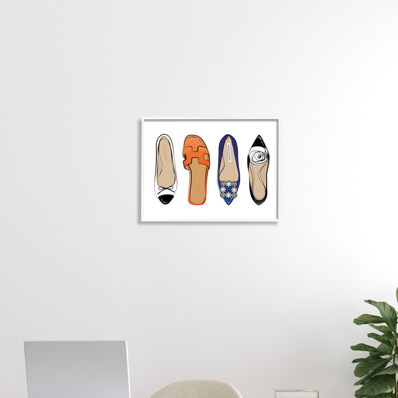 Pieds de mode «Chic Fashion Heels» - Impression, Giclée encadrée blanc bord de mer, H 16 po x l 20 po