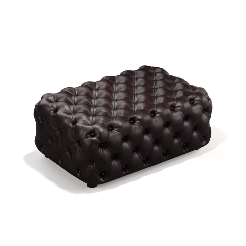 Repose-pieds rembourré en similicuir 38,5 po, Brown
