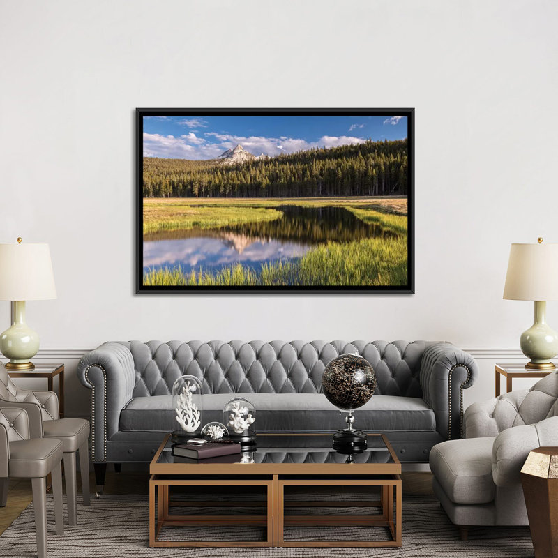Tuolumne prairies, reproduction de photo sur toile tendue, H 18 po x l 26 po x P 1,5 po, Toile avec cadre noir, Pas de tapis