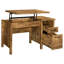 Bureau rustique à dessus relevable en muscade