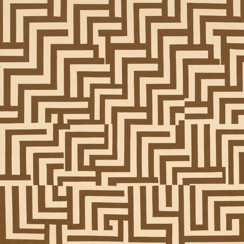 Tapis de bain à motif géométrique Maze, L 34 po x L 21 po, Light Beige Dark Brown