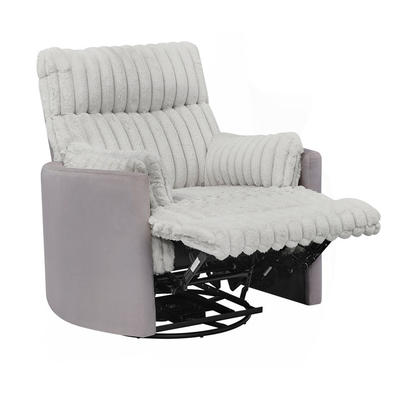 Bocaton Wide Wale Corduroy Upholstery Manual Recliner, Gray