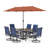 8pcs Outdoor Patio Dining Sets With Umbrella-100041324-100041323