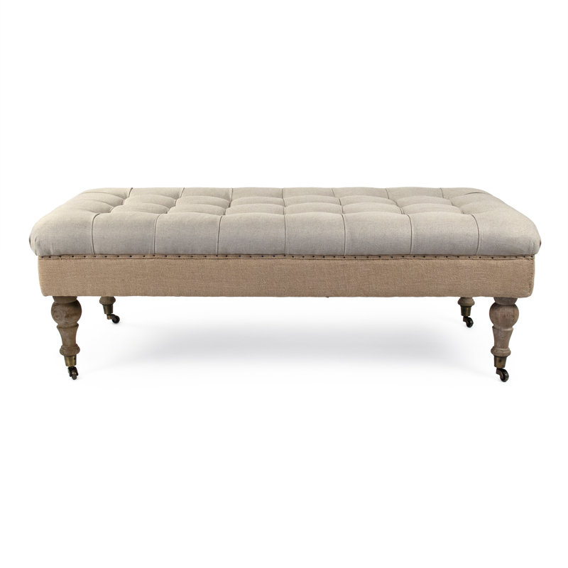 Maison Linen Tufted Ottoman