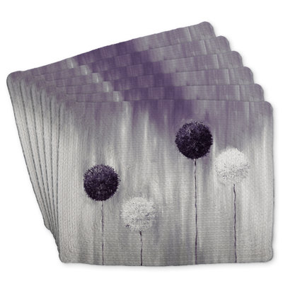 Braided Polyester Andaluss Set of 6 - Purple Allium Flowers