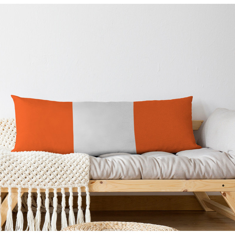 Polyester Medium Pillow, Orange/White, Miami Football