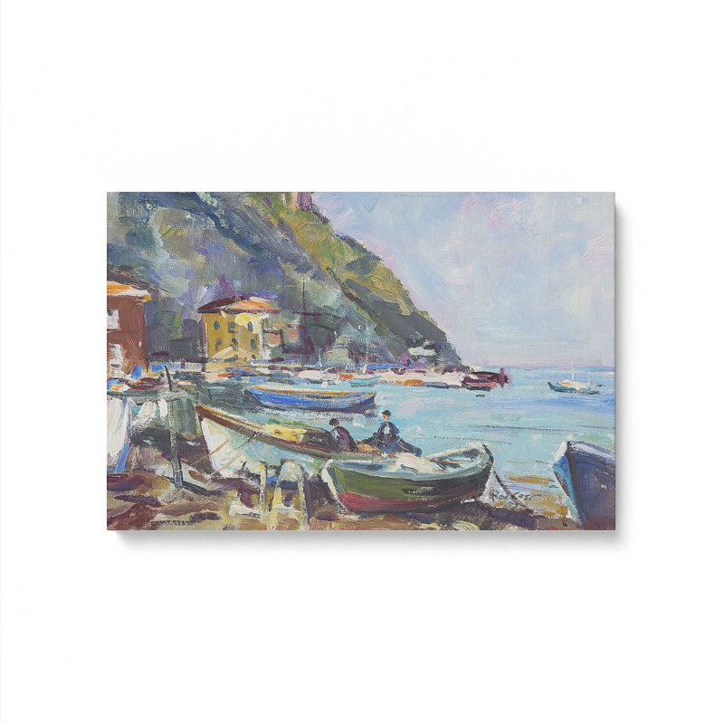 «Rustic Italian Whimsy Village on Canvas» par Richard A. Rodgers, reproduction, Toile tendue, H 32 po x l 48 po x P 1,25 po