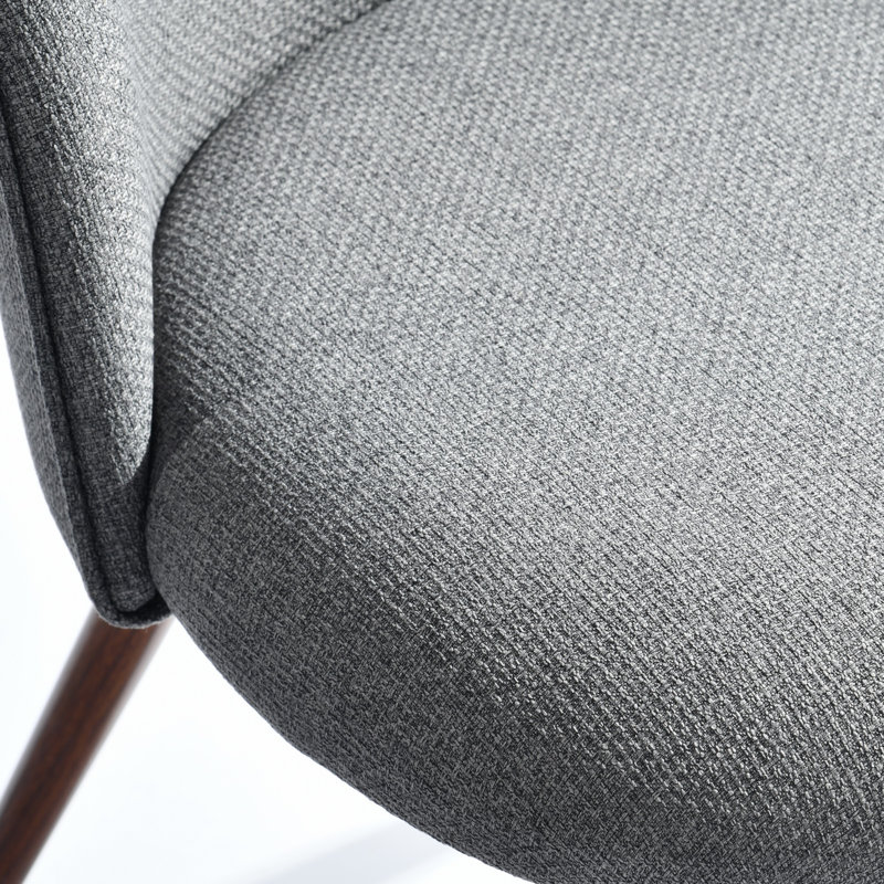 Hudhaifa 18" Width Fabric Solid Back Side Chair for Living Room, Dining Room, Coffee shop, 4, Gray