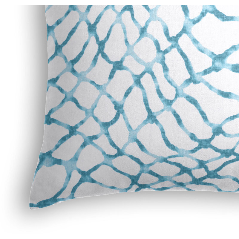 Waterpolo Square Pillow Cover & Insert, 16" x 16", Teal/White