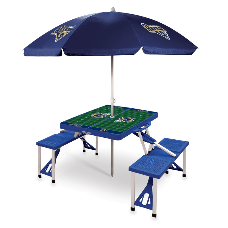 NFL Patio Dining Set with Rectangular Table, Los Angeles Rams, Blue