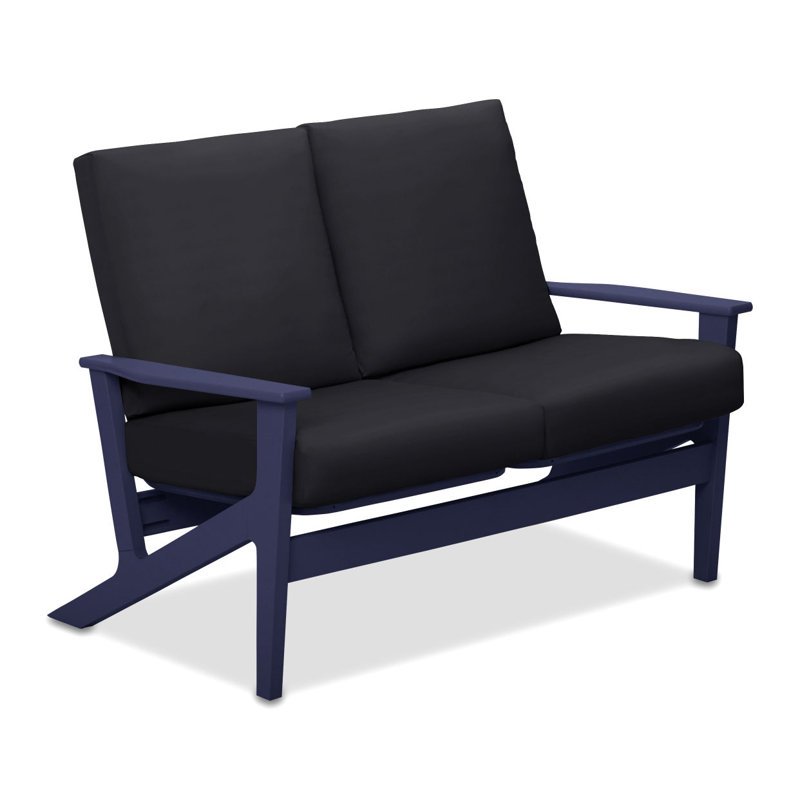Chrisa 51.5'' Wide Loveseat with Cushions, Beachwood, Black