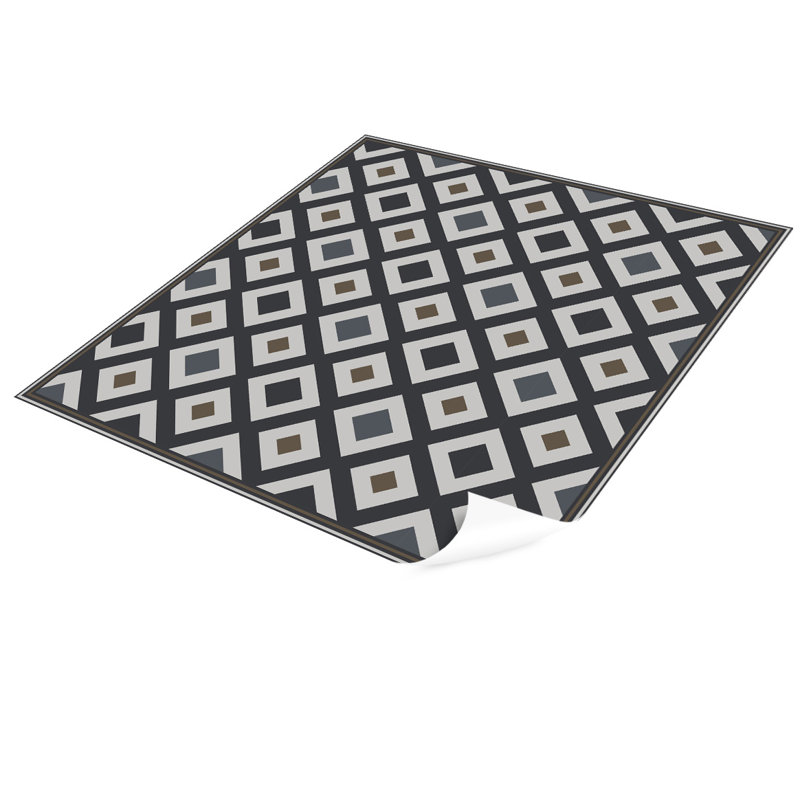 Mikesell Non-Slip Geometric Indoor Doormat, Square 136cm