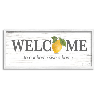 «Welcome Sweet Home Country Lemon» par Annie Lapoint - Cadre flottant, impression sur bois