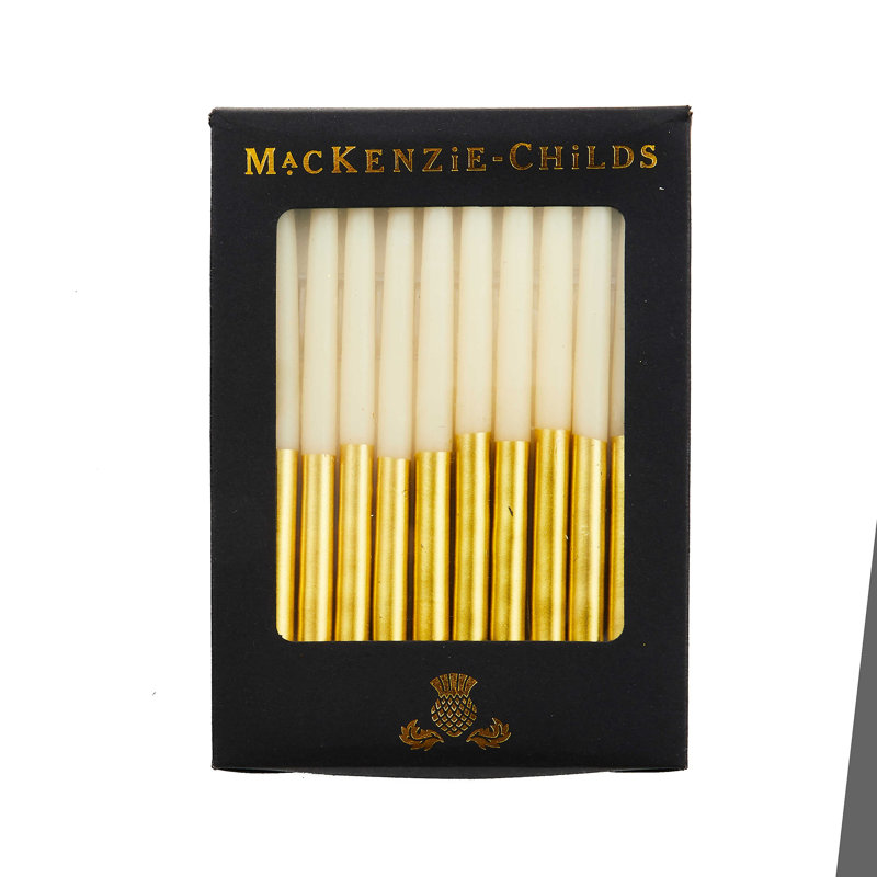 Hanukkah Silver Candle Set, Gold 