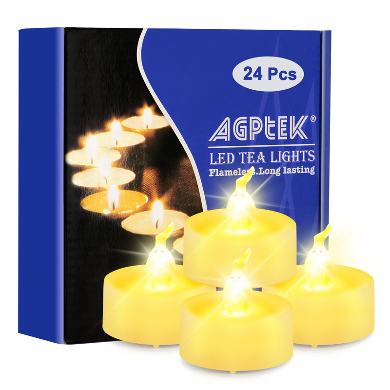 Ensemble de bougies 24 pièces sans flamme, H 1,4 po x l 1,4 po x P 1,1 po