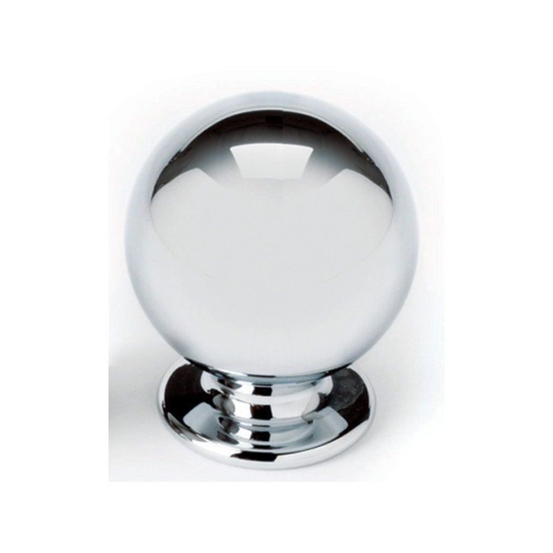 Round Knob, 1.38" H x 1.13" W x 0.88" D, Polished Nickel