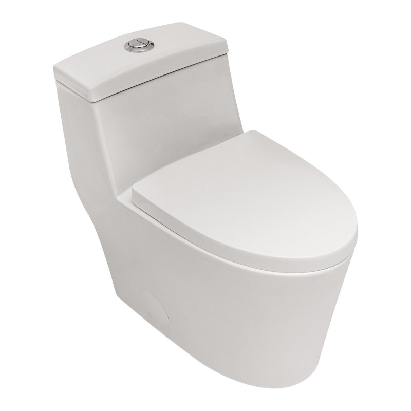 Toilette en céramique une pièce, double chasse avec siège à fermeture en douceur