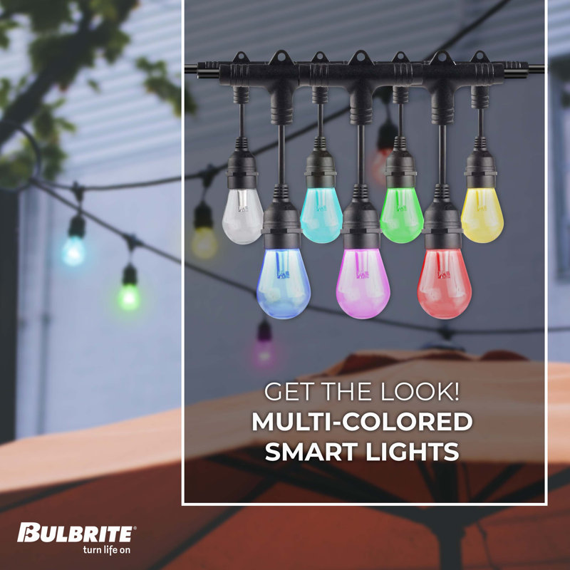 Solana 36-foot Smart String Light Kit with Shatter Resistant RGB Colour Changing LED Light Bulbs