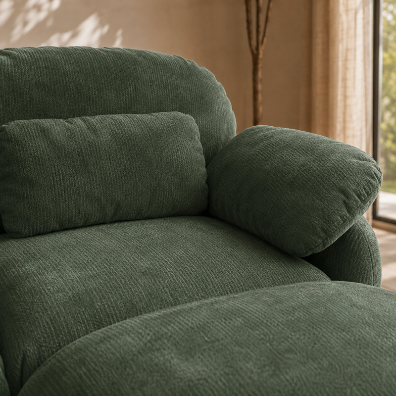 Canapé d'angle modulaire Elarquess Cloud pour 2 personnes avec pouf amovible, assise profonde en chenille, coussins en mousse haute densité et ressorts, 2 petits coussins lombaires