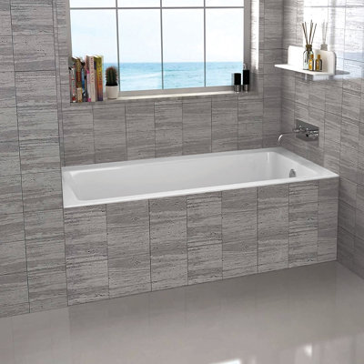 Alcove 60" x 30" Drop in Soaking Fibreglass Bathtub