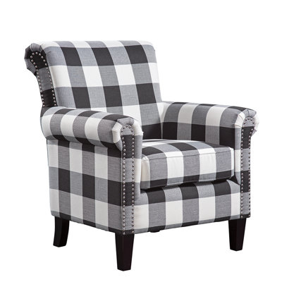 Cavedon Upholstered Accent Armchair with Silver Nail Trim