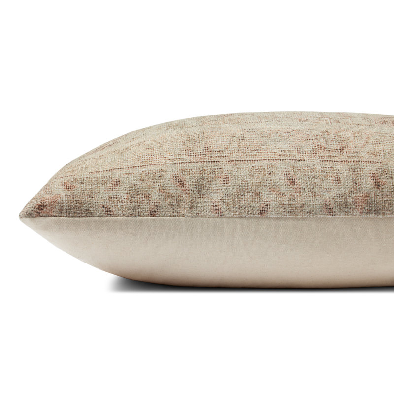 Natural and Wine 13" x 35" Lumbar Pillow with Down Insert