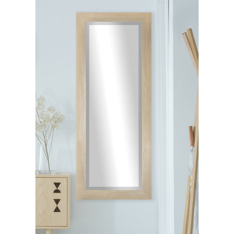 Ungar Wood Flat Wall Mirror, 59.5" H x 20.5" W x 0.75'' D, Blonde Maple