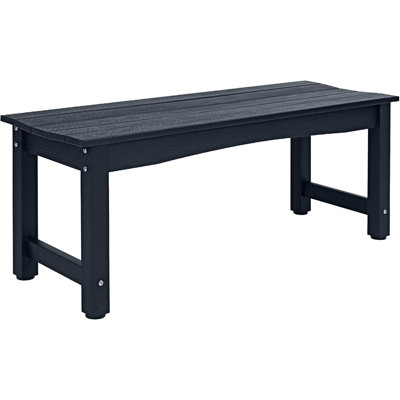Outdoor Bench, 2-Person Patio Dining Bench, All-Weather Poly Lumber Garden Bench, Never Rot Or Fade, Park Bench With Wood Grains For Porch, Garden, De