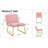 One White minimalist armless sofa chair with plush cushion and backrest paired-993164508