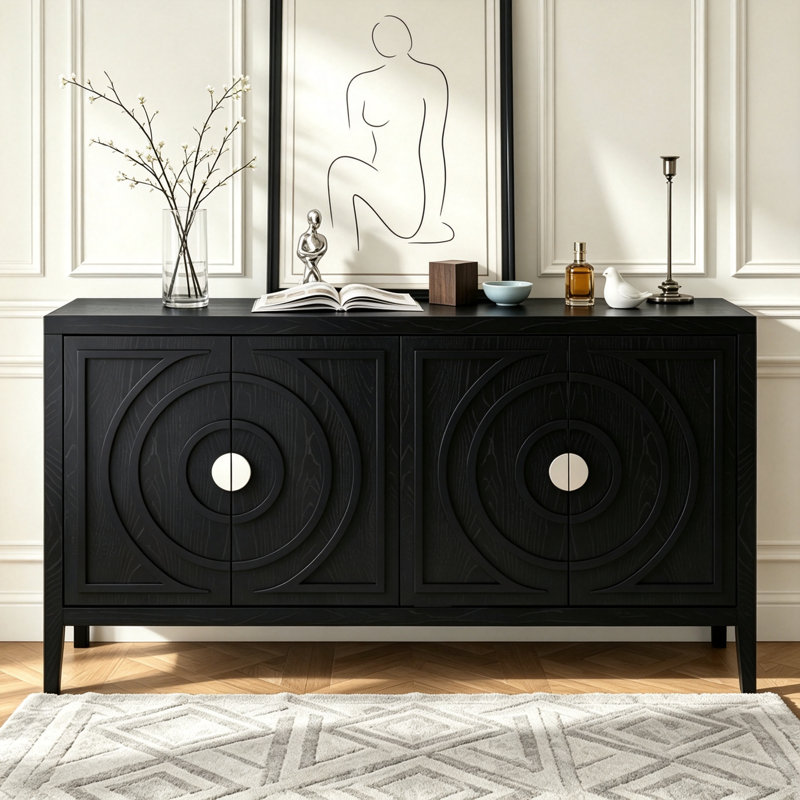 Buffet 4 portes Retro, Black
