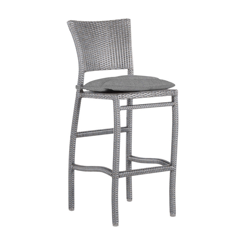Tabouret de bar extérieur en résine tressée 30 po Skye, Huître, Welt, Verona brume
