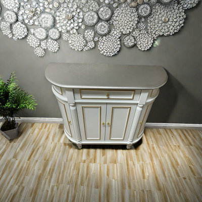European style luxury semi-round accent cabinet