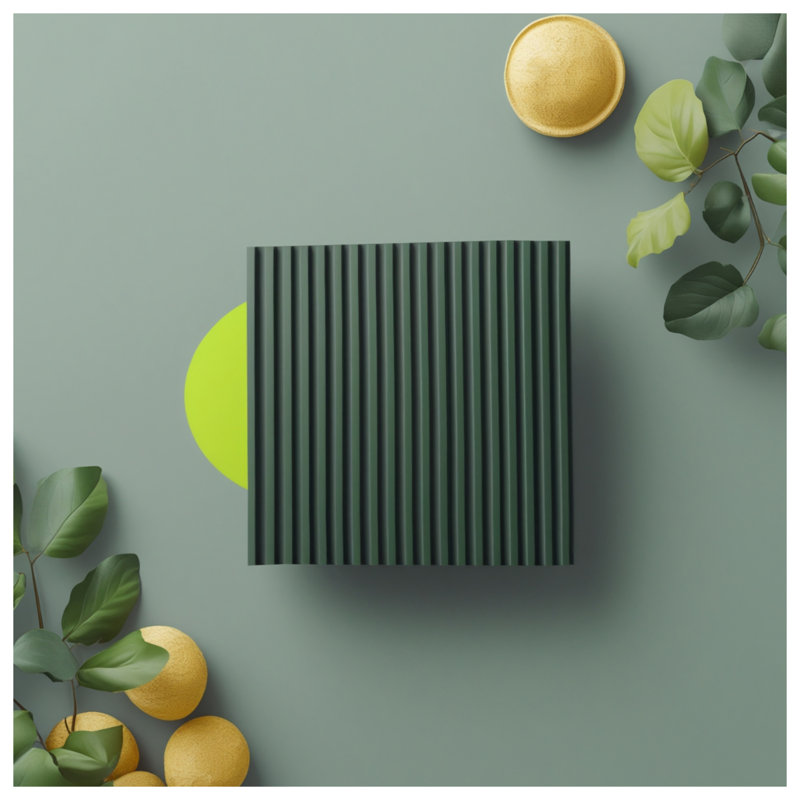 Tapis de bain rayé vert foncé, L 34 po x L 21 po
