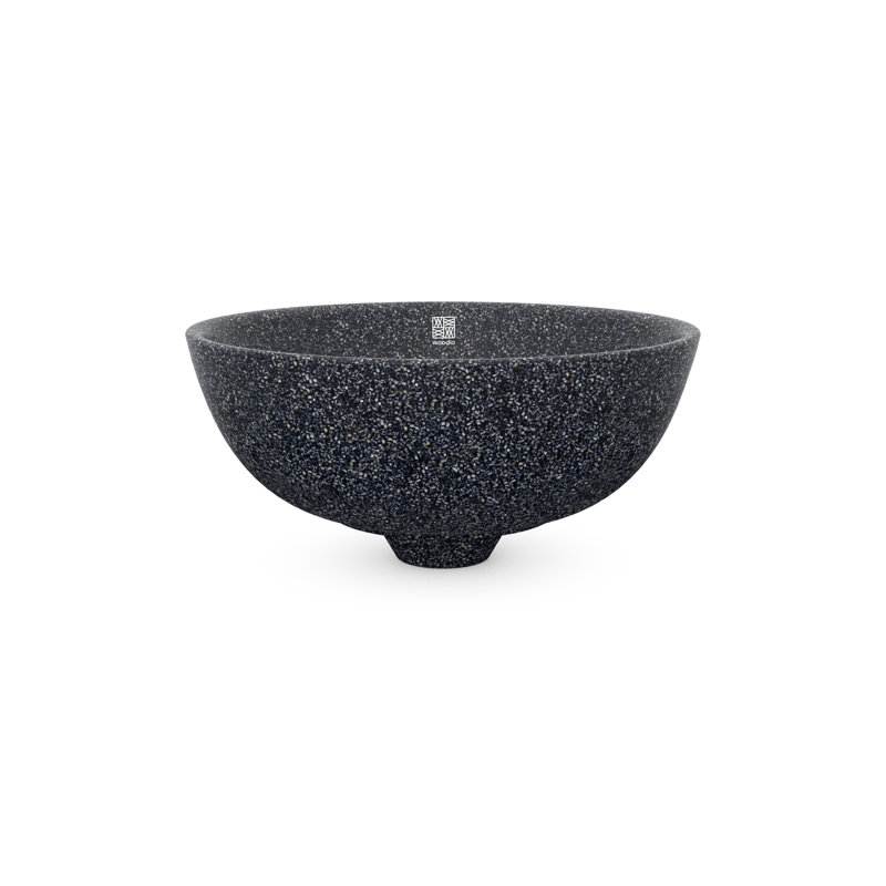 Woodio Soft40 15.75'' Wood Circular Bathroom Sink, Stone