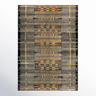 Sesena Black/Gold/Orange/Green/Blue/Ivory/Grey Indoor/Outdoor Rug